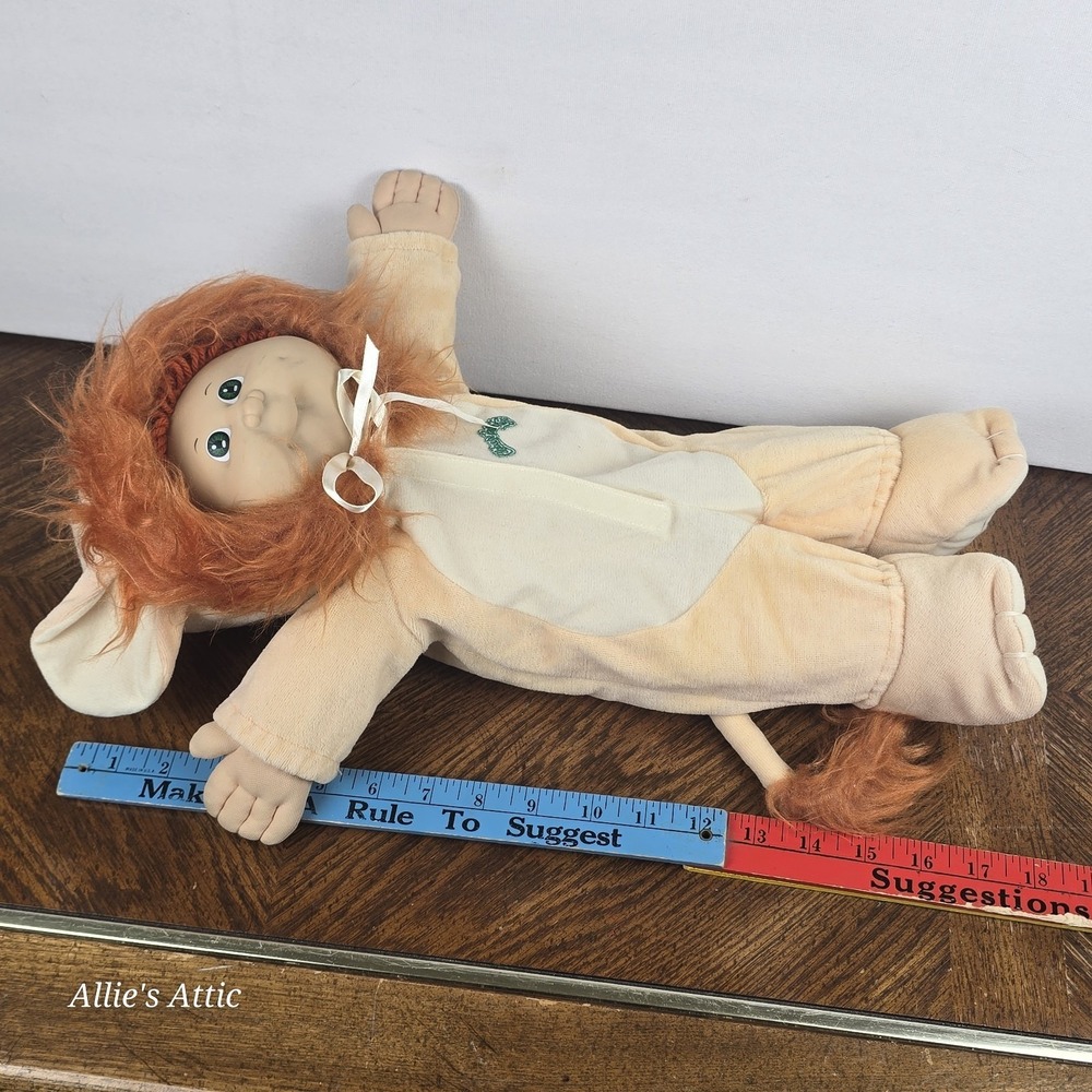 Cabbage Patch Kids Doll Lion Costume Suit Outfit Red Hair Girl Green Eyes 1982 - Picture 5 of 14